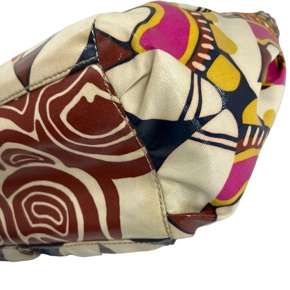 Fossil Vintage Key-Per Waxed Cotton Weekender Baby Bag Abstract Retro Print